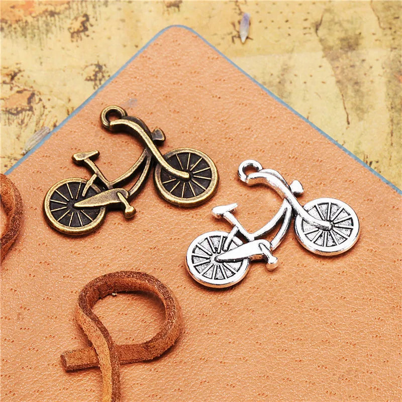 26x20MM Antique Silver Zinc Alloy Bicycle Charm Pendant for DIY Necklace Bracelet Jewelry Making