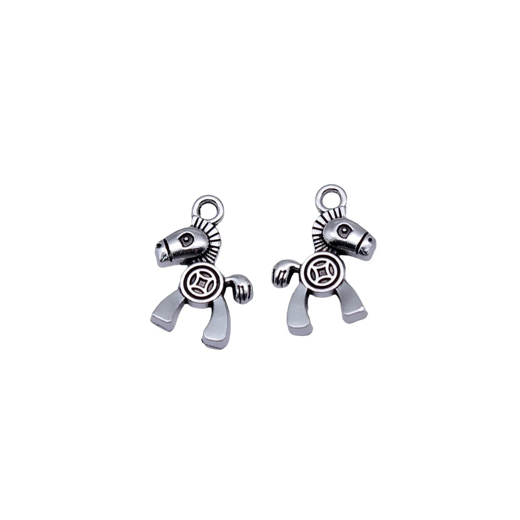 14x10mm 0.85g Zinc Alloy Horse and Coin Charm Pendant for DIY Necklace Bracelet Jewelry Making