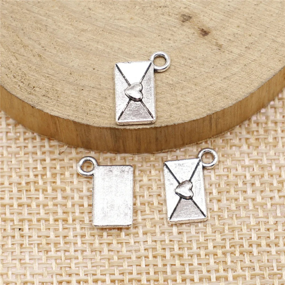 9x12mm 0.4g Multicolor Zinc Alloy Love Letter Charm Pendant for DIY Handmade Jewelry Making
