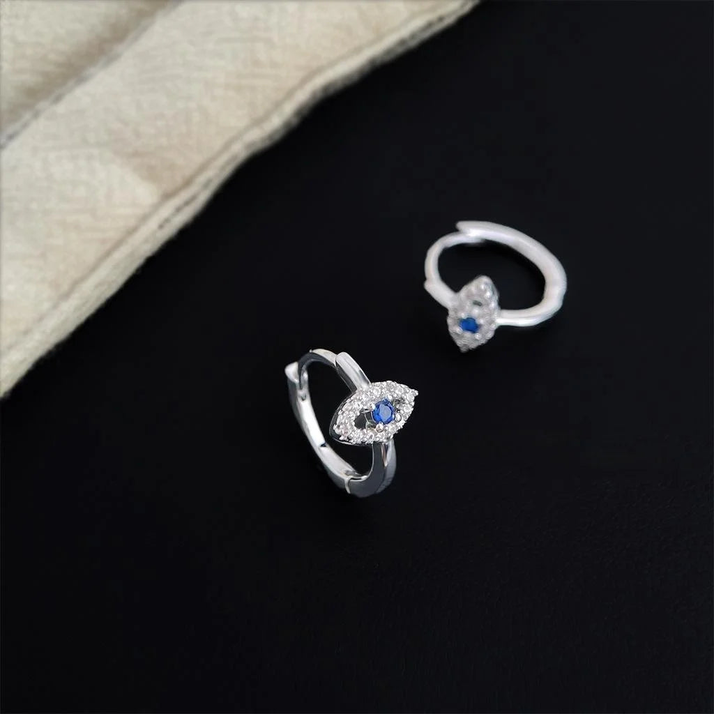 Sweet Cool Copper Zircon Eye Drop Earrings Micro Pave Geometric Round Commuter Jewelry