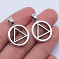 26x19mm 2.6g Antique Silver Zinc Alloy Geometric Triangle Symbol Charm Pendant for DIY Jewelry