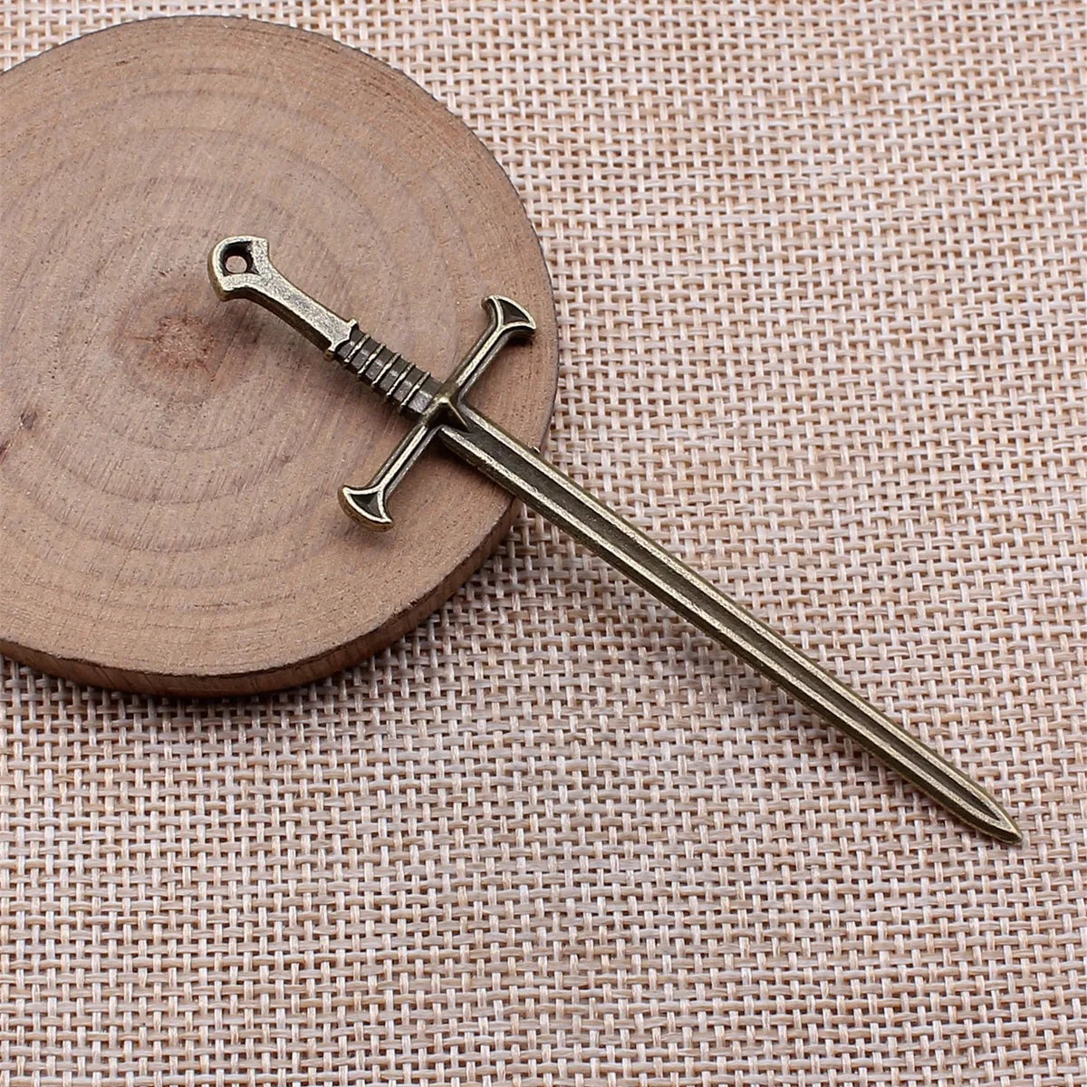 25x87mm 4.6g Multicolor Zinc Alloy Medieval Gothic Long Sword Charm Pendant for DIY Cosplay Jewelry Making