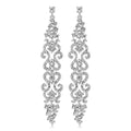 Luxury Rhinestone Alloy Chandelier Earrings, Elegant Long Dangle Bridal Jewelry For Wedding Party Gift