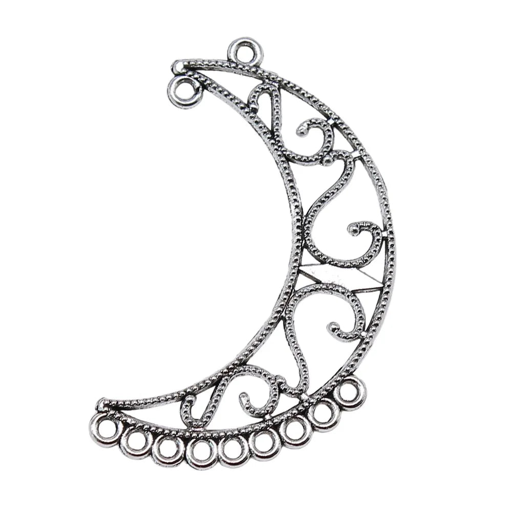 45x10mm 2.6g Antique Silver Zinc Alloy Moon Star Earring Connector Charms for DIY Jewelry Making