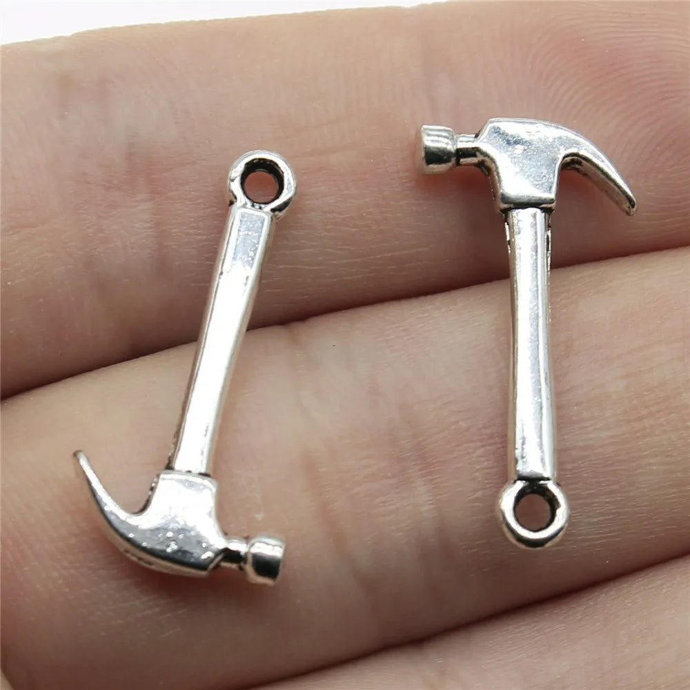 25x12mm 1g Multicolor Zinc Alloy Hammer Charm Pendant for DIY Tool Theme Jewelry Making