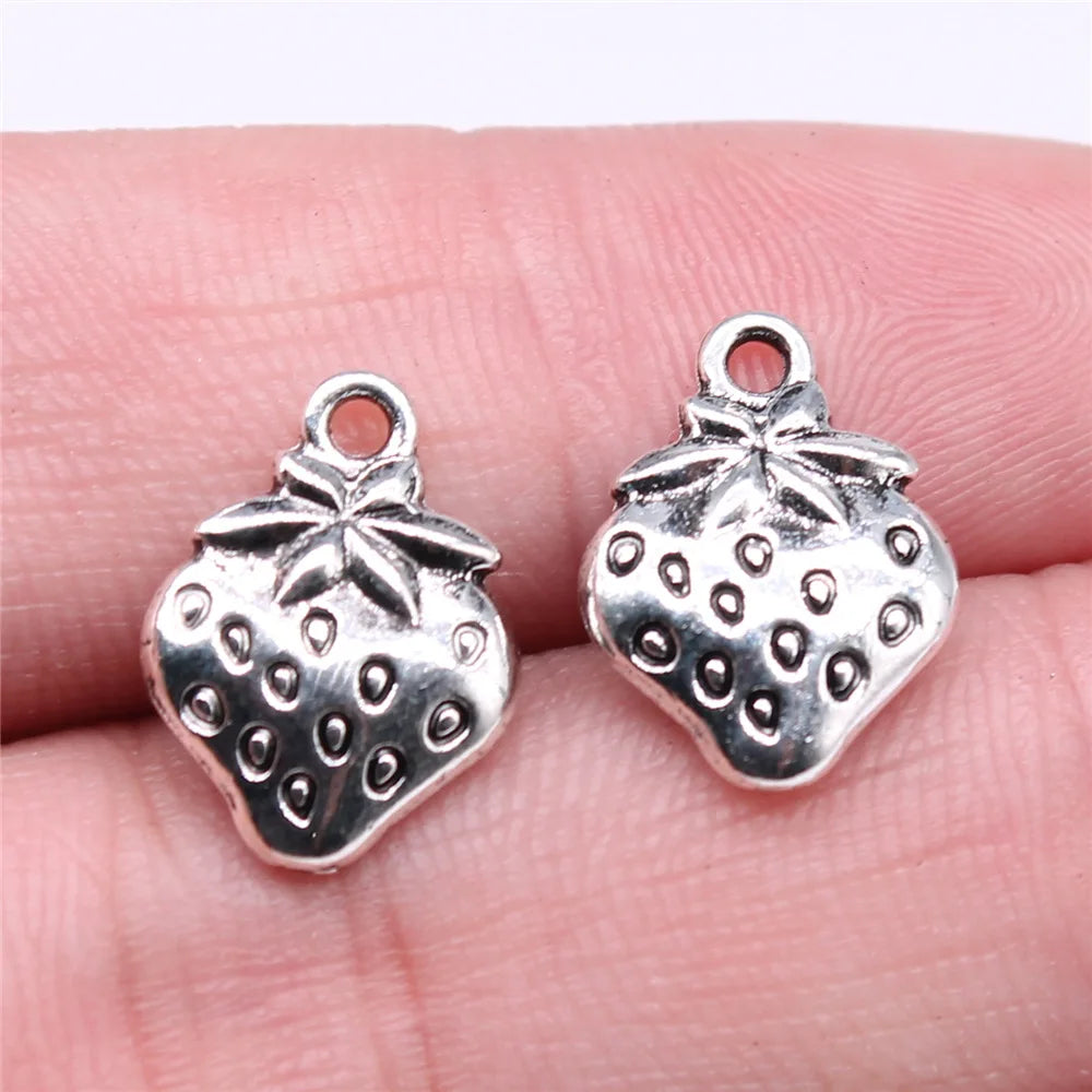 15x11mm 1.44g Multicolor Zinc Alloy Strawberry Charm Pendant for DIY Bracelet Necklace Jewelry Making