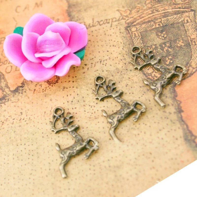 20x14MM Zinc Alloy Deer Charm Pendant for DIY Necklace Bracelet Jewelry Making