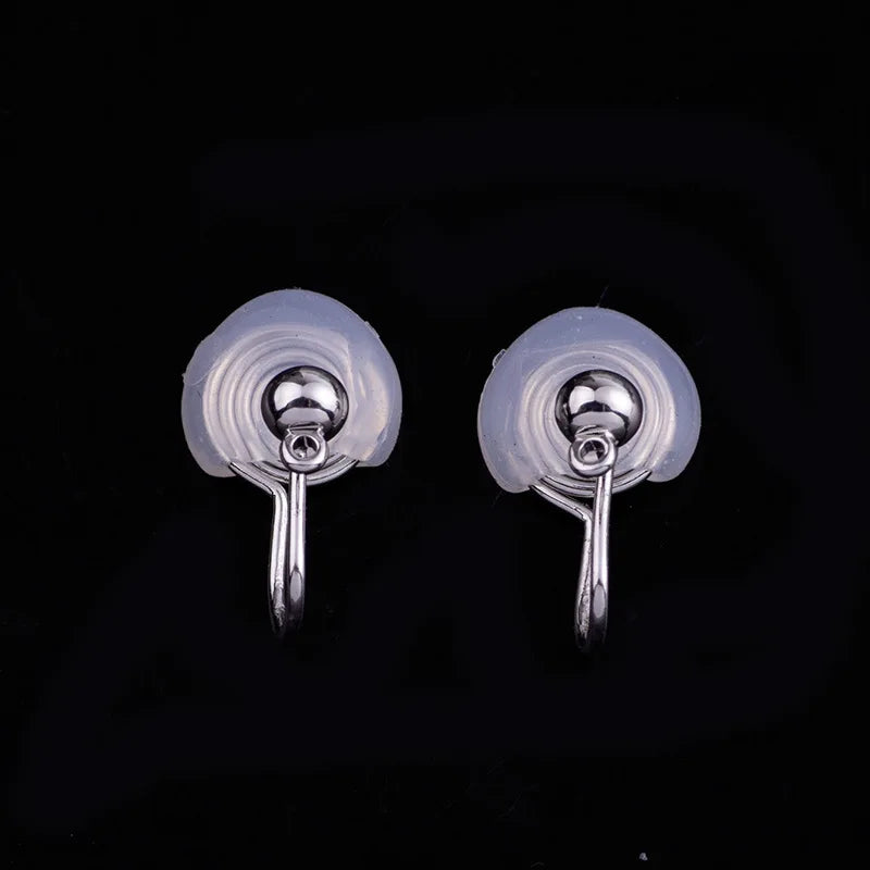 Elegant Gold Alloy Spiral Ball Stud & Clip On No Piercing Invisible Silicone Ear Cuff Earrings