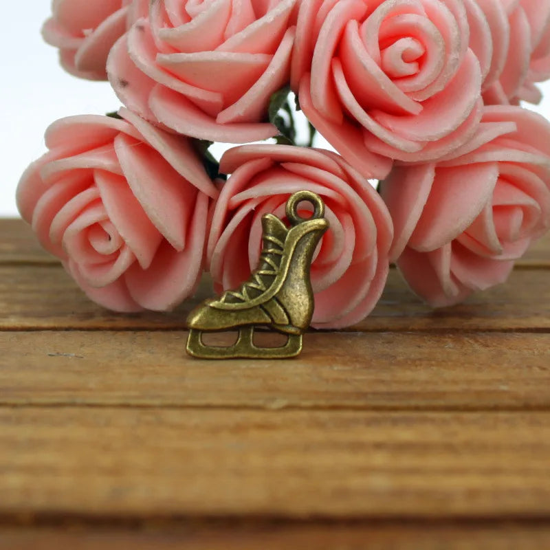 17x13MM Antique Silver Zinc Alloy Ice Skate Charm Pendant for DIY Necklace Bracelet Jewelry Making