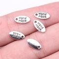 11x6mm 0.4g Zinc Alloy Hand Made Word Tag Letter Charm Pendant for DIY Handmade Jewelry Labels