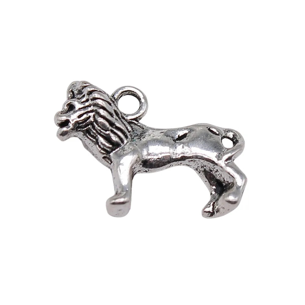 23x15mm 3.4g Multicolor Zinc Alloy Lion Charm Pendant for DIY Bracelet Necklace Jewelry Making