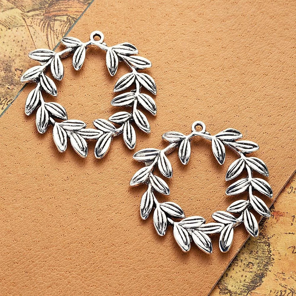 40x39MM Zinc Alloy Leaf Hollow Charm Pendant for DIY Necklace Bracelet Jewelry Making