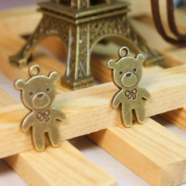 24x13MM Antique Silver Zinc Alloy Bear Butterfly Charm Pendant for DIY Necklace Bracelet Jewelry Making