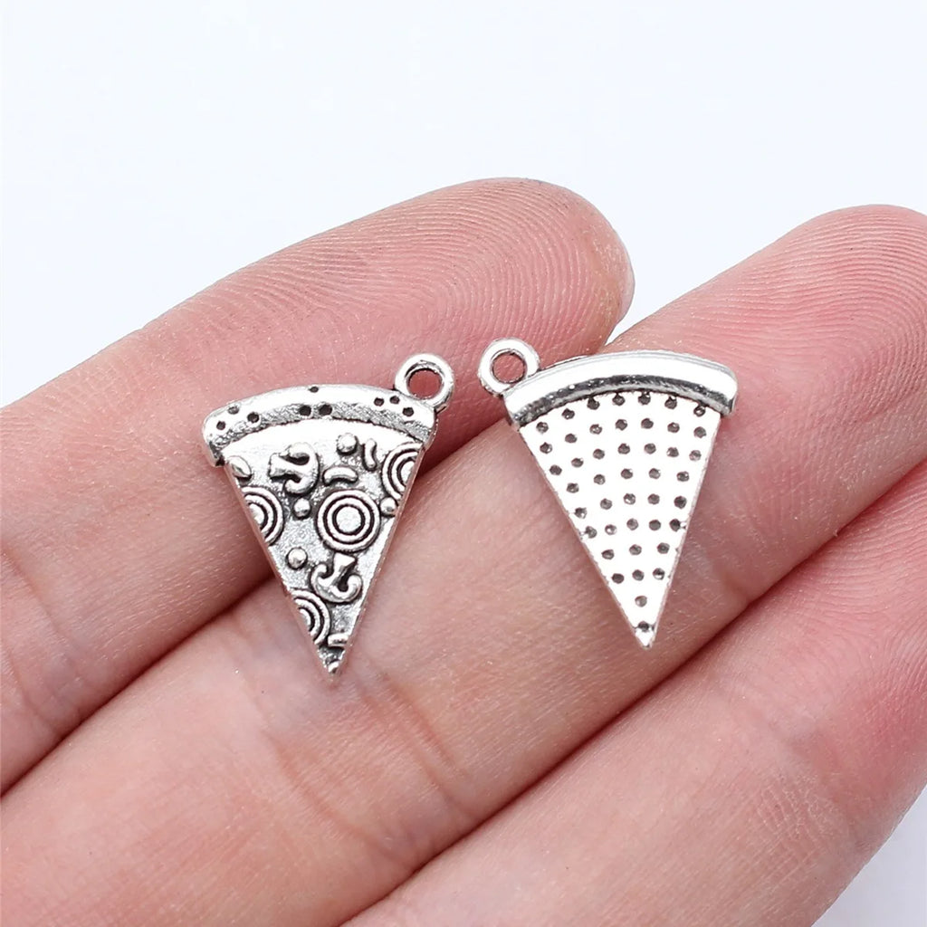 19x14mm 1.1g Antique Silver Zinc Alloy Cake Slice Charm Pendant for DIY Necklace Bracelet Making