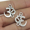 15x20mm 1g Antique silver zinc alloy OM Symbol connector charm for DIY bracelet necklace making