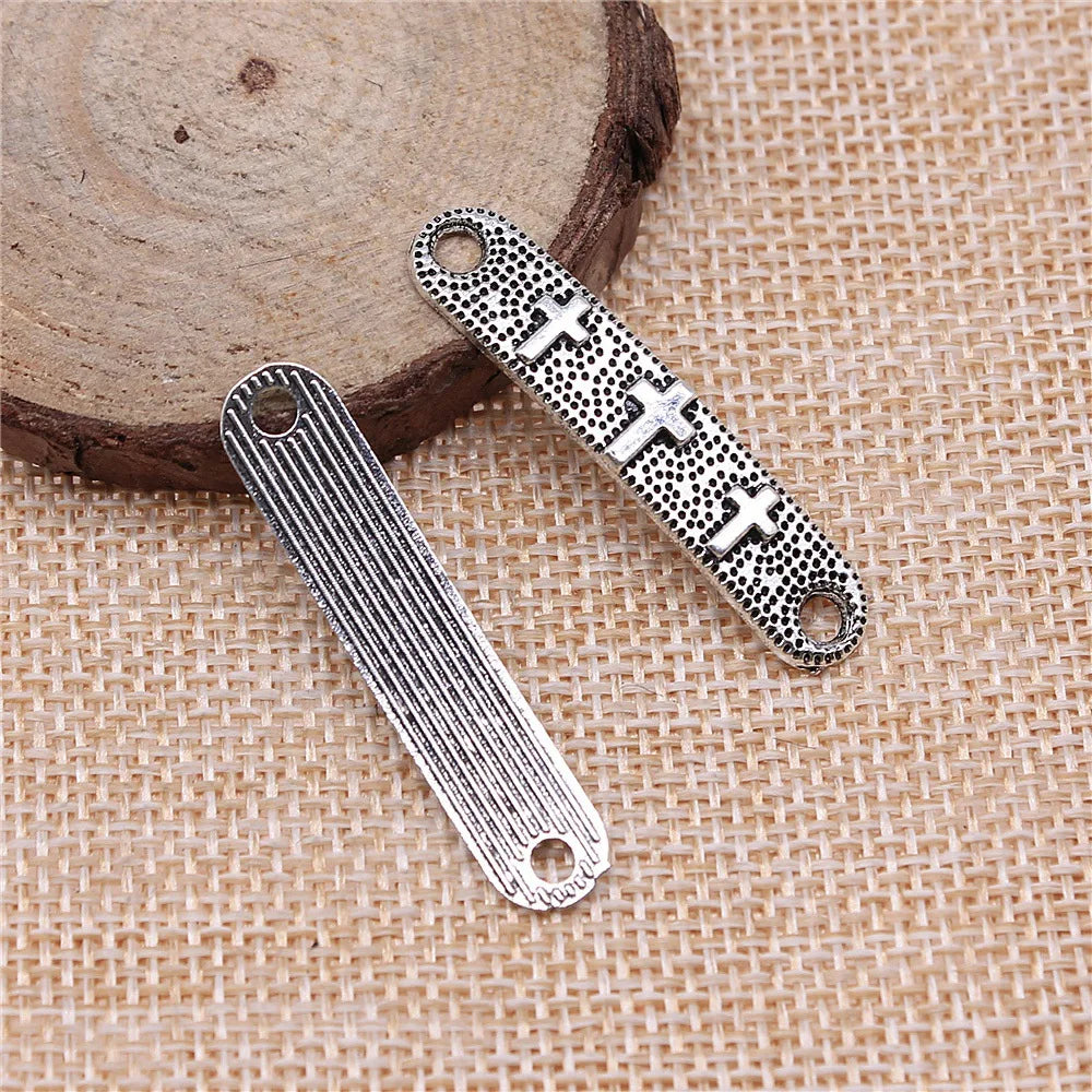 39x8mm 2.2g Multicolor Zinc Alloy Cross Connector Charm for DIY Bracelet Necklace Jewelry Making