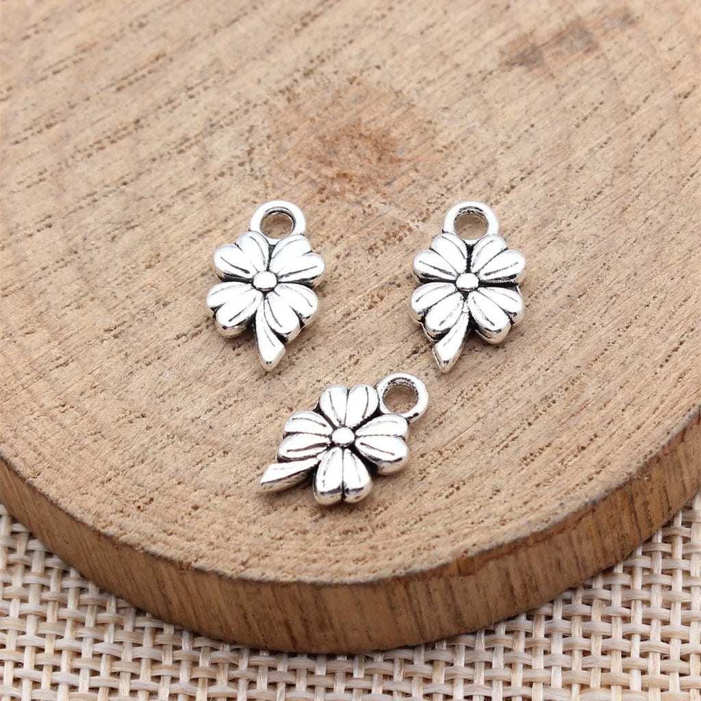 13x8mm 0.69g Multicolor Zinc Alloy Four Leaf Clover Charm Pendant for DIY Bracelet Necklace Jewelry