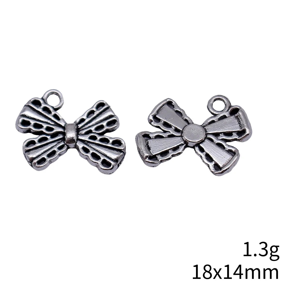 18x14mm 1.3g Antique Silver Zinc Alloy Bowknot Butterfly Charm Pendant for DIY Bracelet Necklace Making