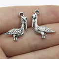 23x19mm 1.6g Antique Silver Zinc Alloy Pelican Bird Charm Pendant for DIY Bracelet Necklace Making