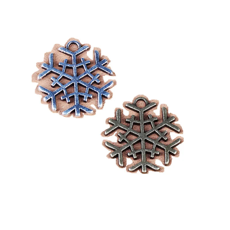 20MM Antique Silver Zinc Alloy Snowflake Charm Pendant for DIY Necklace Bracelet Jewelry Making