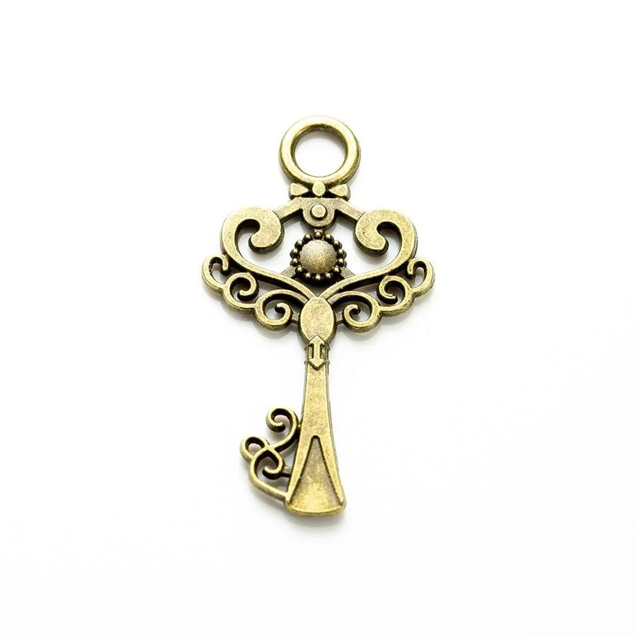32x18MM Zinc Alloy Heart Key Charm Pendant for DIY Necklace Bracelet Jewelry Making