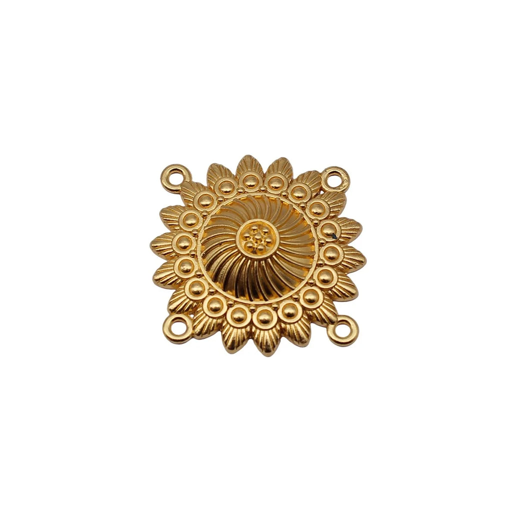 31x31mm 4.4g Multicolor Zinc Alloy 4 Hole Connector Charm for Body Chain Waist Chain Headpiece DIY