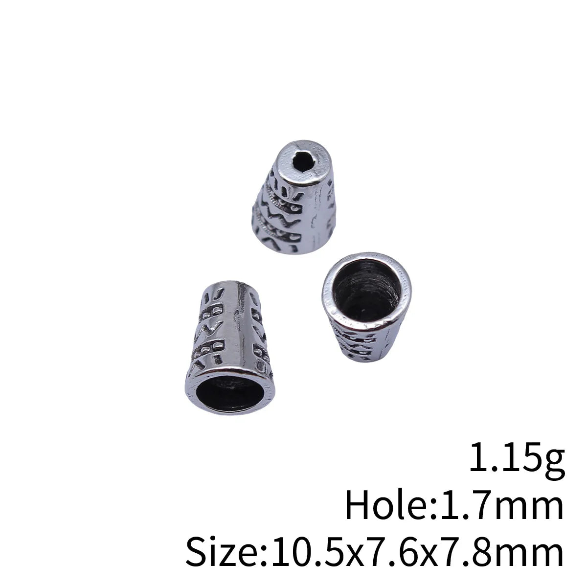 10.5x7.6x7.8mm 1.15g Multicolor Zinc Alloy Cone bead caps for tassel pendants and DIY jewelry findings