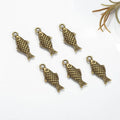 20x8MM Zinc Alloy Fish Double Sided Charm Pendant for DIY Necklace Bracelet Jewelry Making
