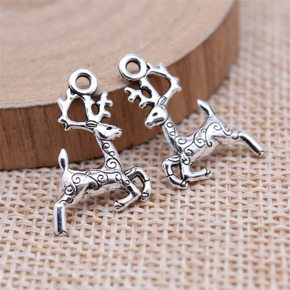 22x14mm 0.8g Zinc Alloy Reindeer charm pendant for Christmas DIY necklace bracelet jewelry making