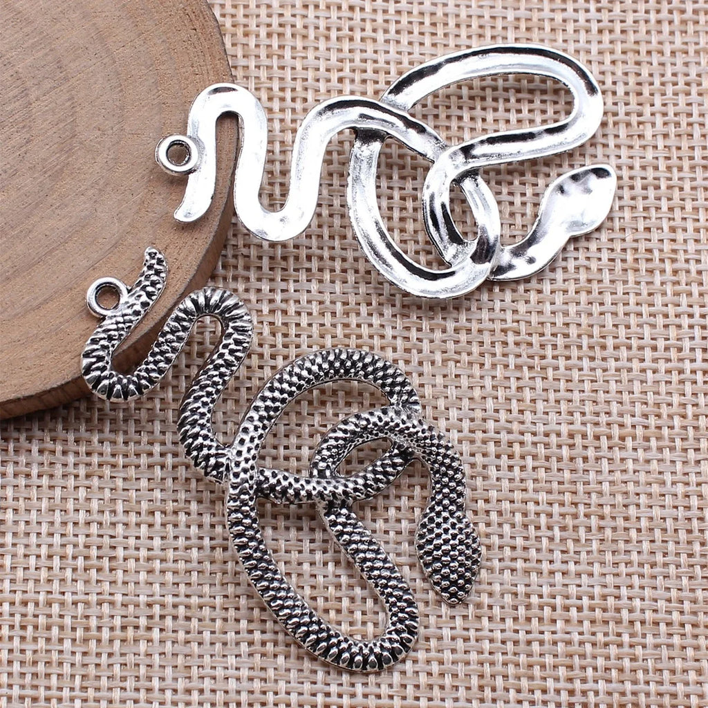 51x28mm 4.8g Antique Silver Zinc Alloy Snake Charm Pendant for DIY Necklace Bracelet Jewelry Making