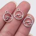 12x12mm 0.4g Multicolor Zinc Alloy Ocean Wave Charm Pendant for DIY Handmade Jewelry Making