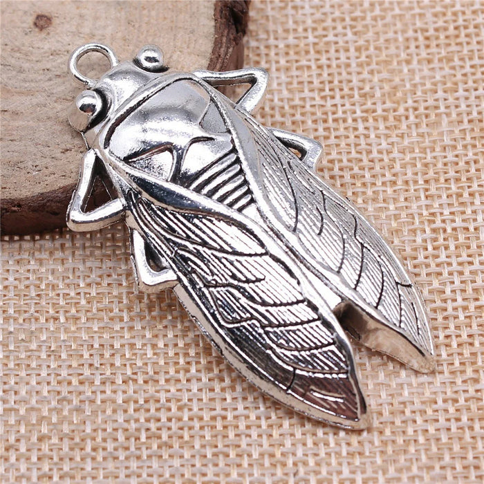 62x33mm 10.1g Multicolor Zinc Alloy Large Cicada Charm Pendant for DIY Insect Jewelry Making