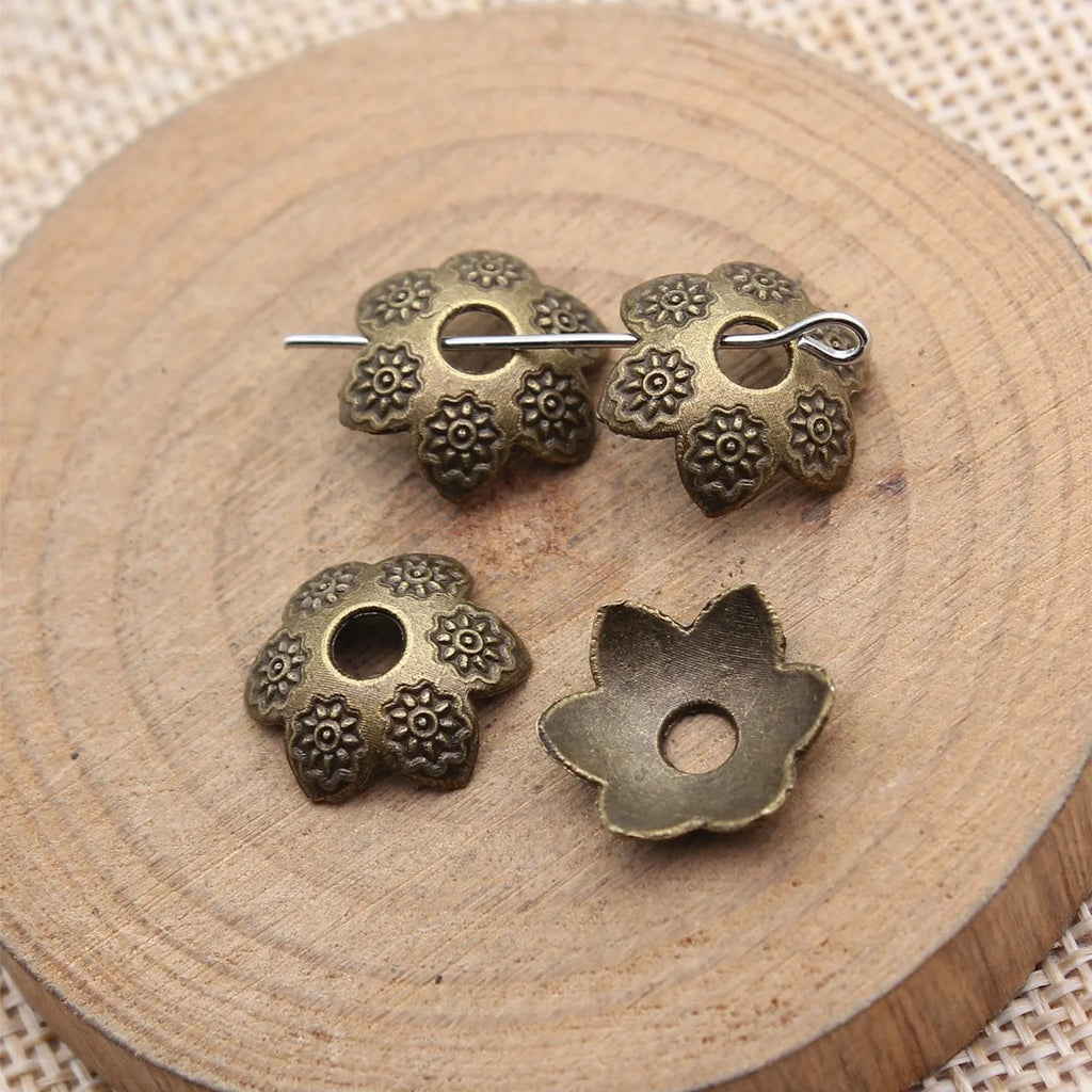 14.5x14.5x4.2mm 0.66g Multicolor Zinc Alloy Flower Bead Caps for DIY Bracelet Necklace Jewelry Findings