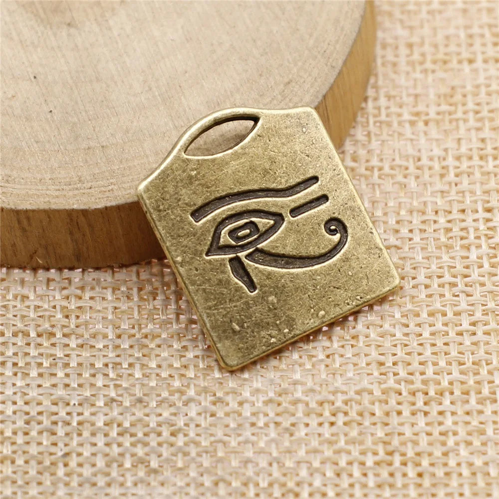 25x21mm 5.3g Antique bronze zinc alloy Eye of Horus charm pendant for DIY necklace jewelry making