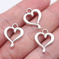 18x14mm 0.73g Multicolor Zinc Alloy Heart Charm Pendant for DIY Bracelet Necklace Making