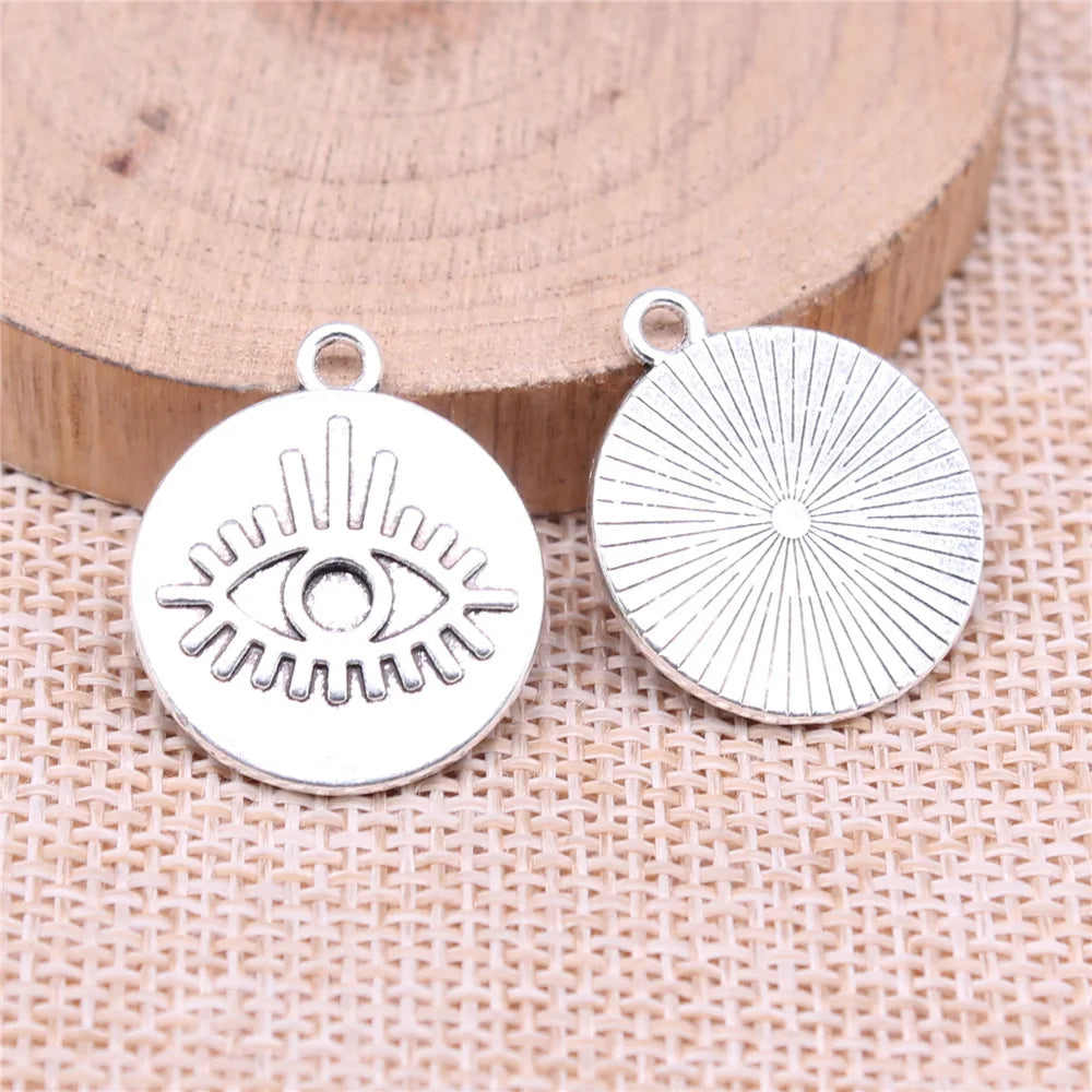 23x20mm 3.2g Multicolor Zinc Alloy Eye Charm Pendant for DIY Earring Bracelet Necklace Jewelry Making