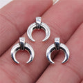 10x11mm 0.5g Antique Silver Zinc Alloy Crescent Moon Horn Charm Pendant for DIY Jewelry Making