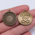 28x24mm 3.2g Zinc Alloy I Love You Infinity Letter Charm Pendant for DIY Necklace Bracelet Jewelry Making