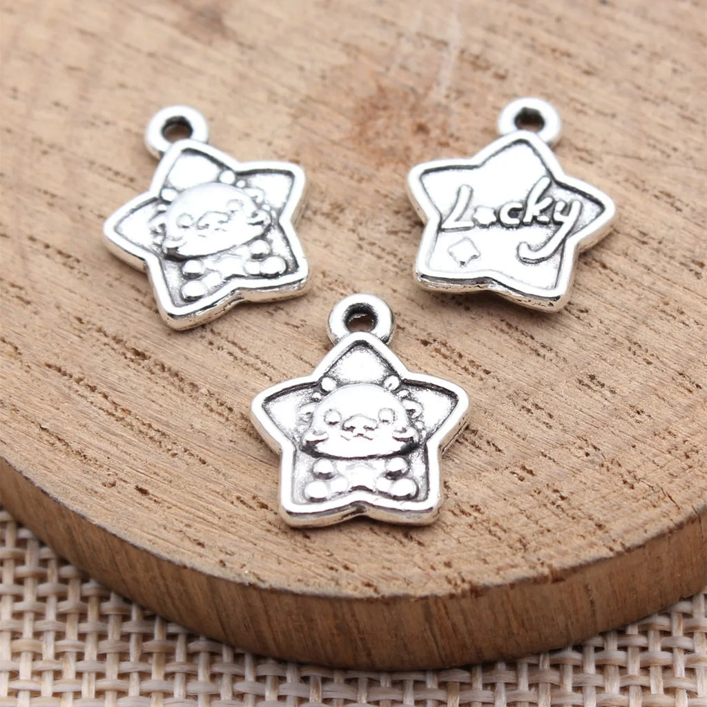 16x13mm 1.1g Antique Silver Zinc Alloy Lucky Dragon Charm Pendant for DIY Bracelet Necklace Making