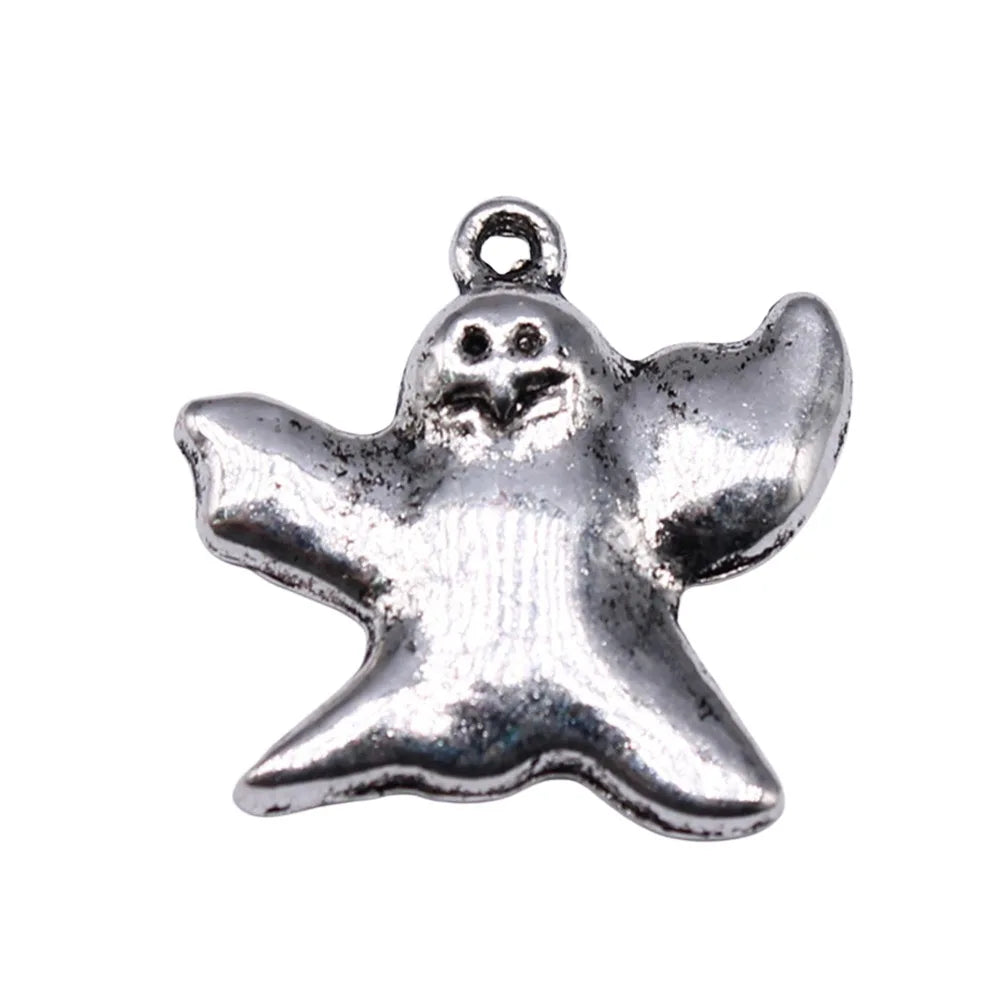 24x23mm 1.8g Multicolor Zinc Alloy Halloween Ghost Charm Pendant for DIY Necklace Bracelet Jewelry Making
