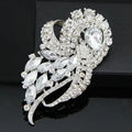 Elegant Crystal Rhinestone Alloy Floral Brooch With Acrylic Accents, Women's Lapel Pin Corsage Gift