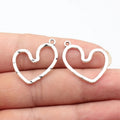 26x21mm 1.5g Multicolor Zinc Alloy Hammered Hollow Heart Charm Pendant for DIY Jewelry Making