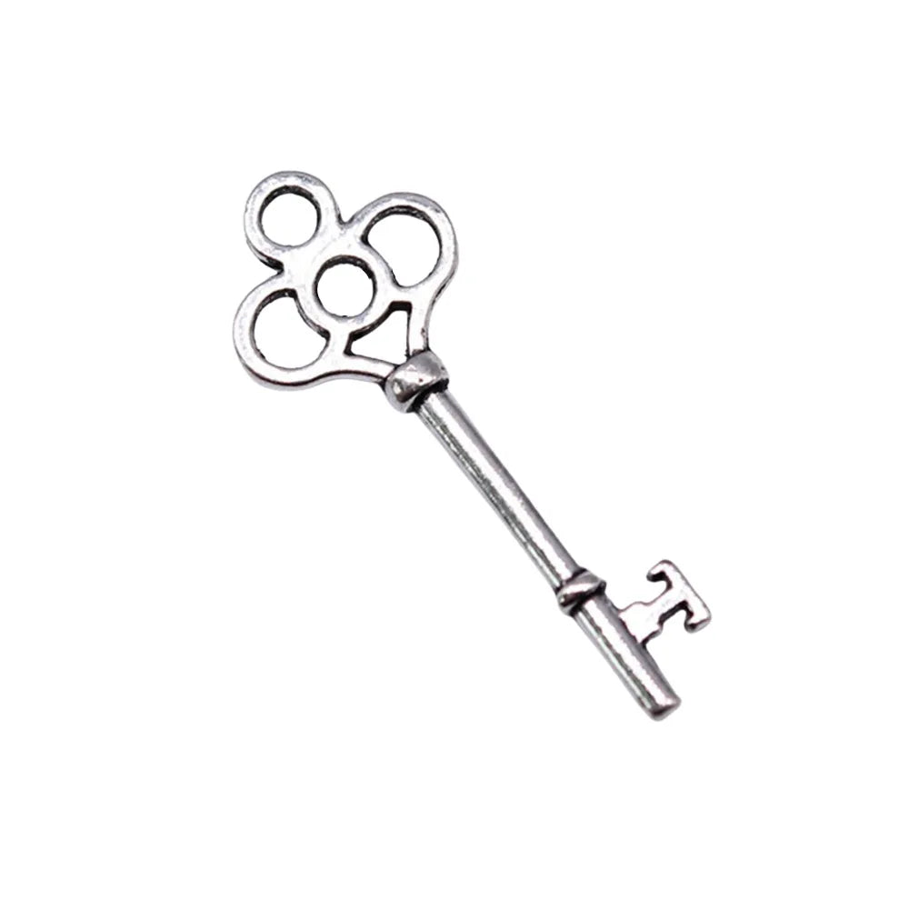 25x10mm 0.4g Multicolor Zinc Alloy Key Charm Pendant for DIY Jewelry Making
