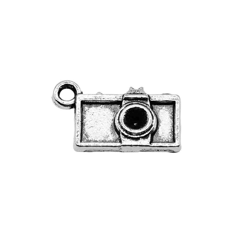 10x15mm 1.1g Multicolor Zinc Alloy Camera Charm Pendant for DIY Photography Theme Jewelry Making