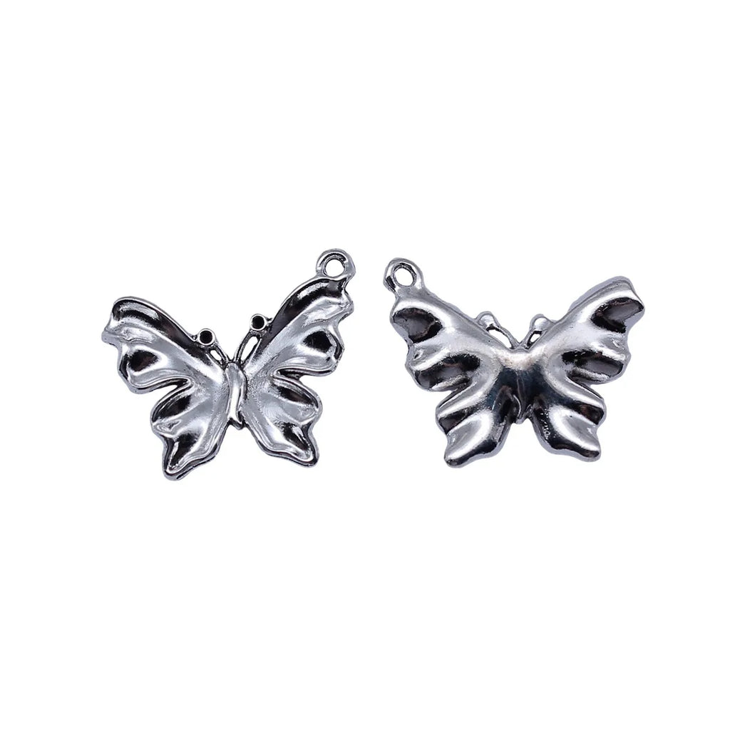 23x19mm 1.75g Antique Silver Zinc Alloy Butterfly Charm Pendant for DIY Necklace Bracelet Jewelry Making