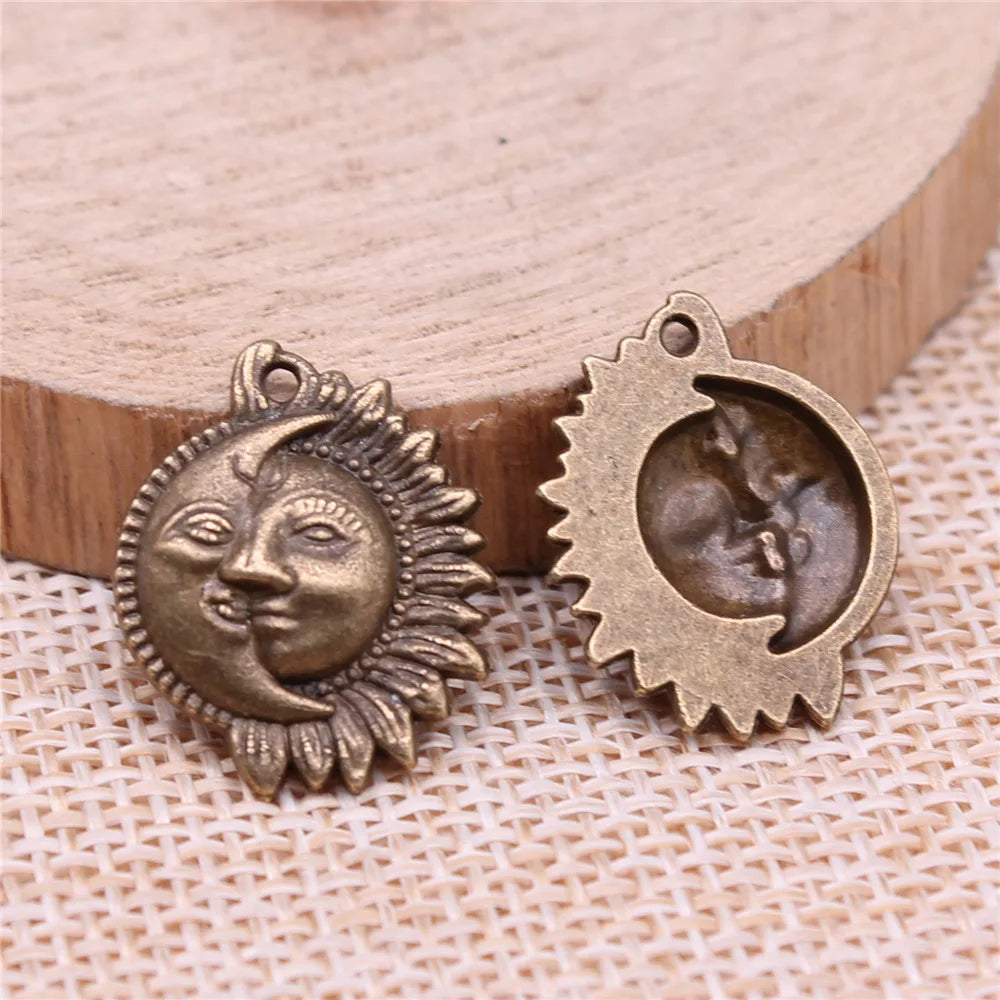 20x16mm 1.44g Multicolor Zinc Alloy Sun Moon Charm Pendant for DIY Necklace Bracelet Jewelry Making