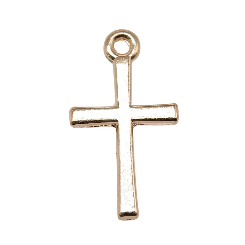 10x18mm 0.4g Multicolor Zinc Alloy Cross Charm Pendant for DIY Necklace Bracelet Jewelry Making