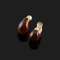Vintage Brown Teardrop Swirl Alloy Stud & Clip On No Piercing Elegant Maillard Drop Earrings
