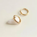 14K Gold Plated Copper Round Star Stud Earrings Simple Commuter Fashion Jewelry