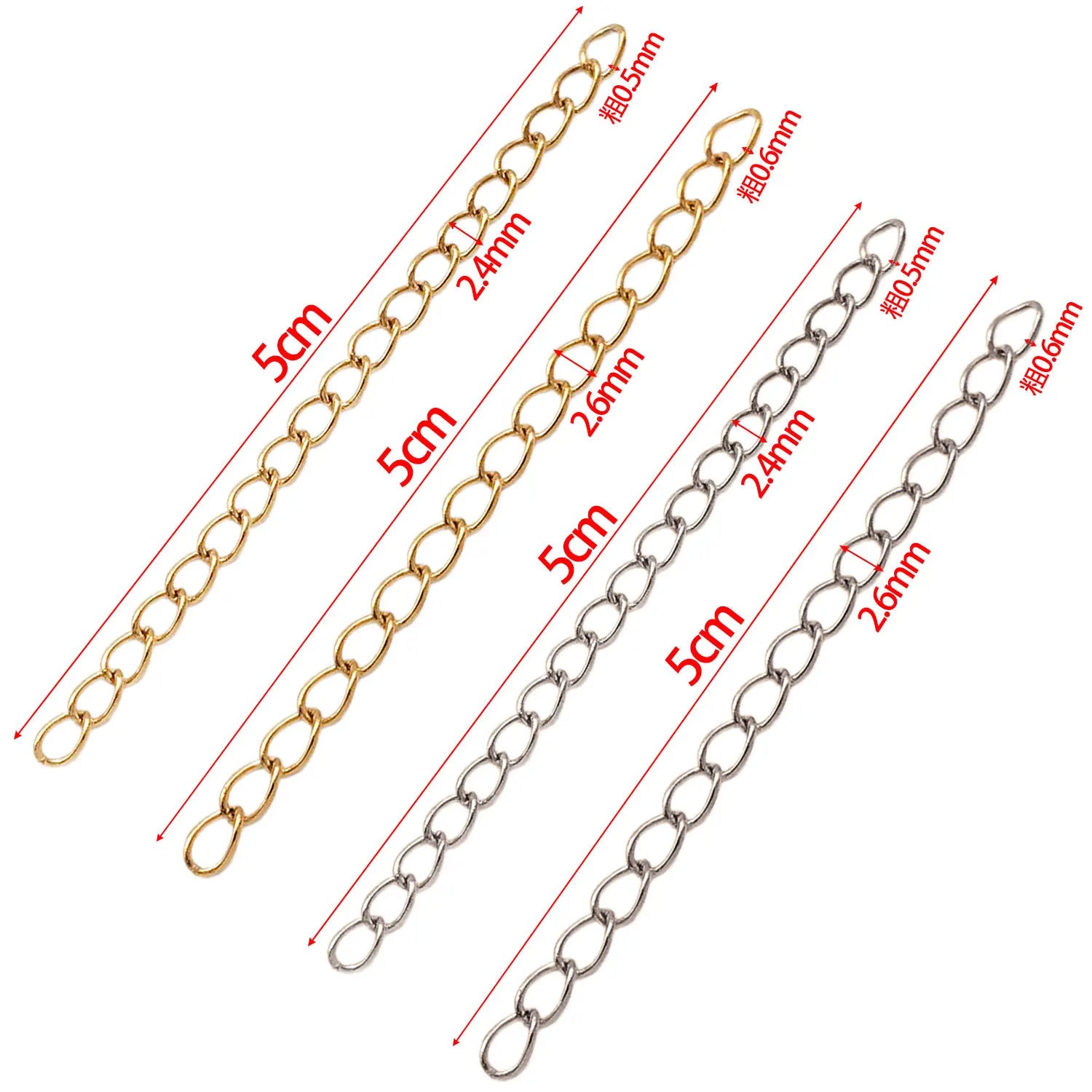 Stainless Steel Water Drop Extension Chain for Necklace Bracelet Jewelry Findings